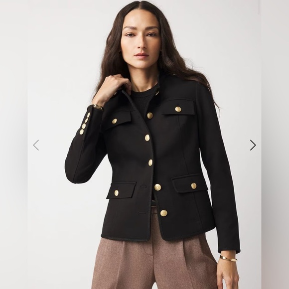 White House Black Market Jackets & Blazers - White House Black Market Ponte Button Detail Jacket